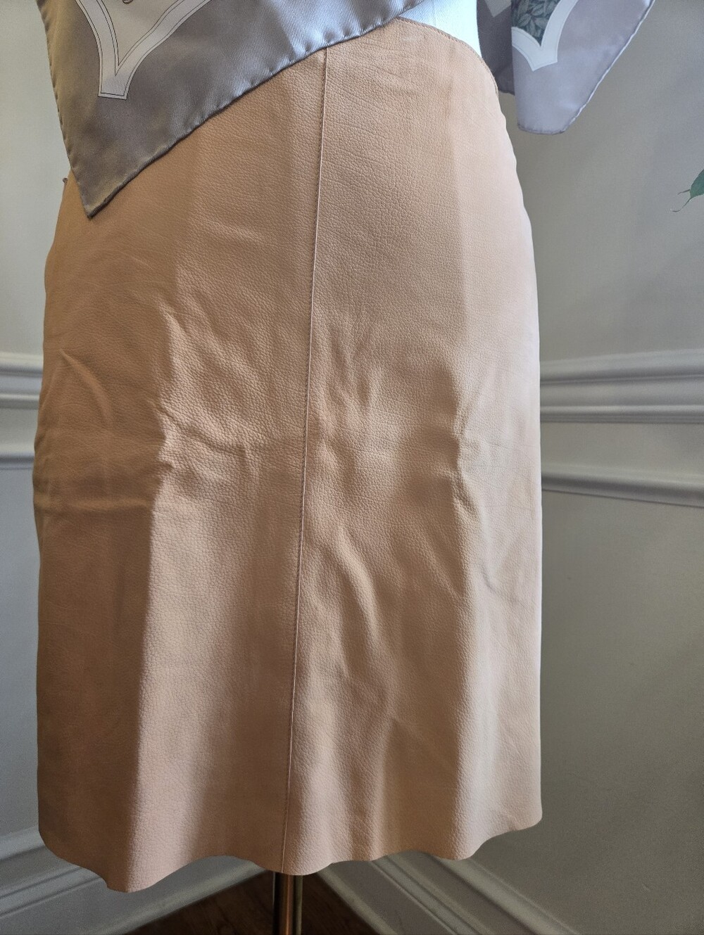 Leather Akris Apricot Tan Skirt